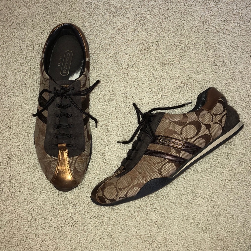 Coach Katelyn logo sneakers brown bronze